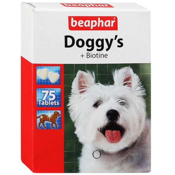Beaphar Doggy`s Biotine БЕАФАР ДОГГІС з біотином вітамінізовані ласощі для собак
