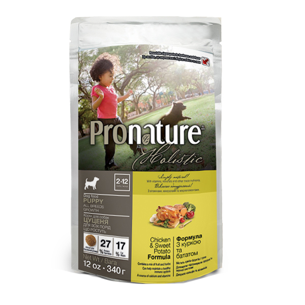 Pronature Holistic Puppy Chicken&Sweet Potato ПРОНАТЮР ХОЛІСТИК КУРКА З БАТАТОМ сухий холістик корм для цуценят