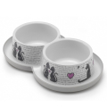 Moderna Double Trendy Dinner Cats in Love  Ͳ     , 2350