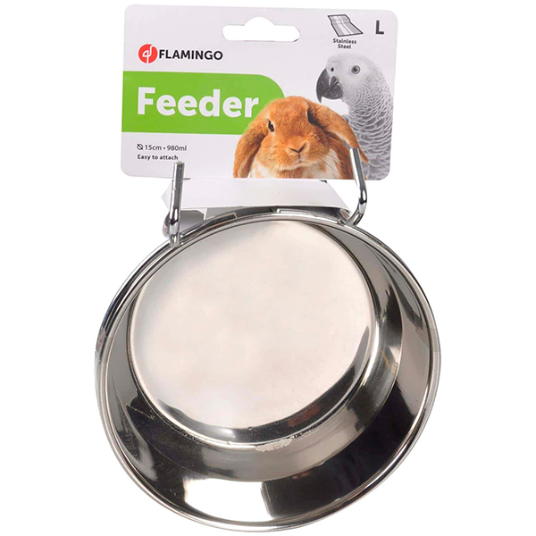 Flamingo Feeder With Hook ФЛАМІНГО ГОДІВНИЦЯ НАВІСНА з гачками для кроликів, великих папуг