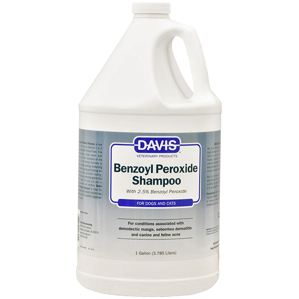 Davis Benzoyl Peroxide Shampoo ДЕВІС 2,5% БЕНЗОЇЛ ПЕРОКСИД шампунь для собак і котів з демодекозом і дерматитами