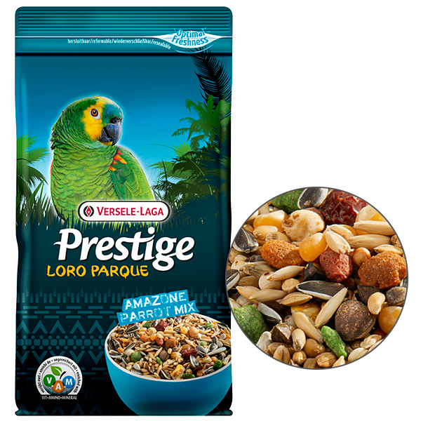 Versele-Laga Prestige Loro Parque Amazone Parrot Mix ВЕРСЕЛЕ-ЛАГА ПРЕСТИЖ ЛОРО ПАРК АМАЗОНСЬКИЙ ПАПУГА повнораціонний корм для південноамериканських середніх та великих папуг