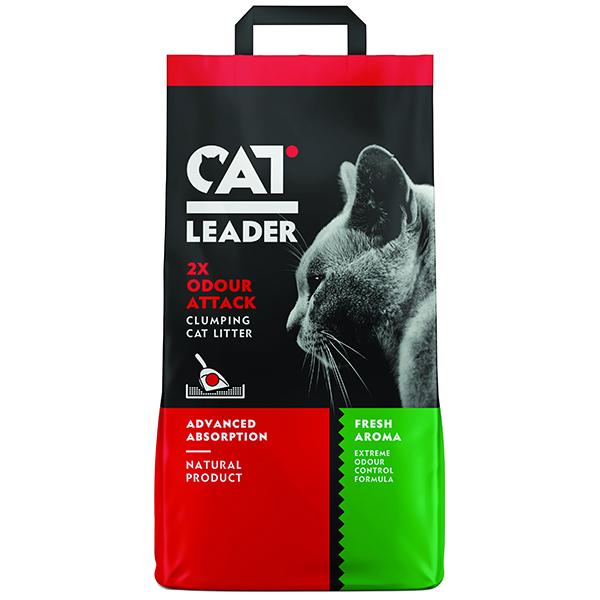 Cat Leader Clumping 2xOdour Attack Fresh КЕТ ЛІДЕР ПОДВІЙНА СВІЖІСТЬ ультрагрудкувальний наповнювач у котячий туалет