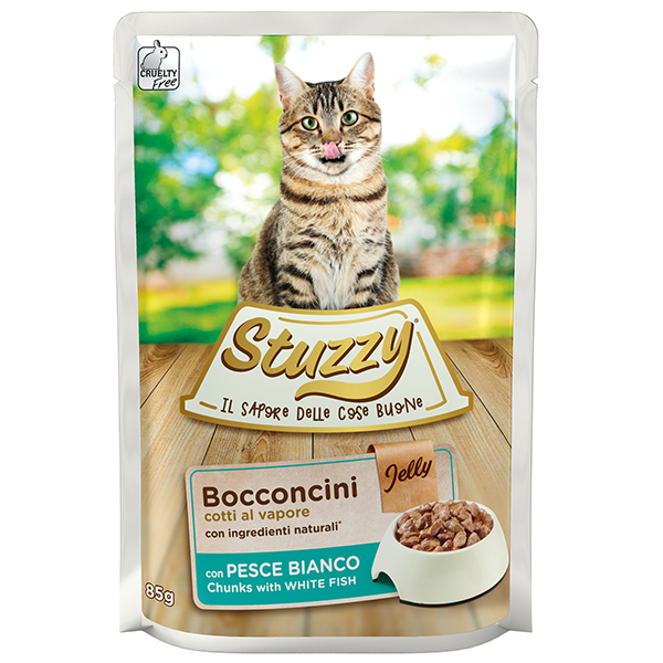 Stuzzy Cat White Fish ШТУЗІ БІЛА РИБА в желе консерви для котів, вологий корм, пауч 85г
