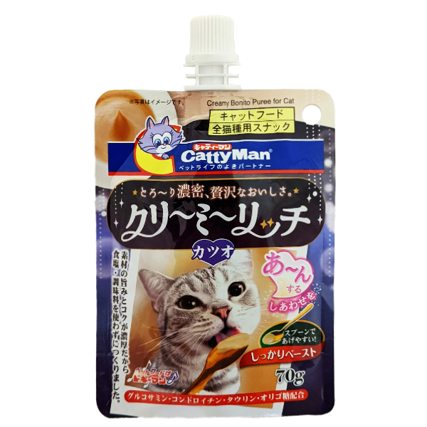 CattyMan Creamy Bonito Puree КЕТТІМЕН ВЕРШКОВЕ ПЮРЕ З МАКРЕЛЛЮ рідкі ласощі для котів