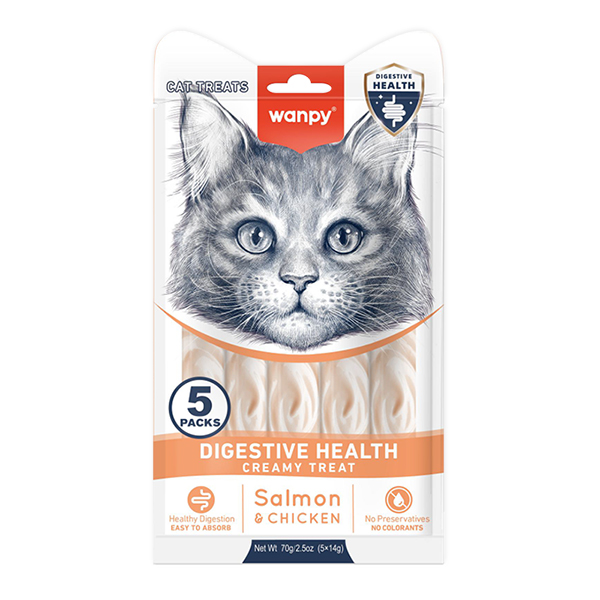 Wanpy Functional Creamy Lickable Treat Digestive Health ВАНПІ ЗДОРОВЕ ТРАВЛЕННЯ функціональні рідкі ласощі для котів із чутливим травленням