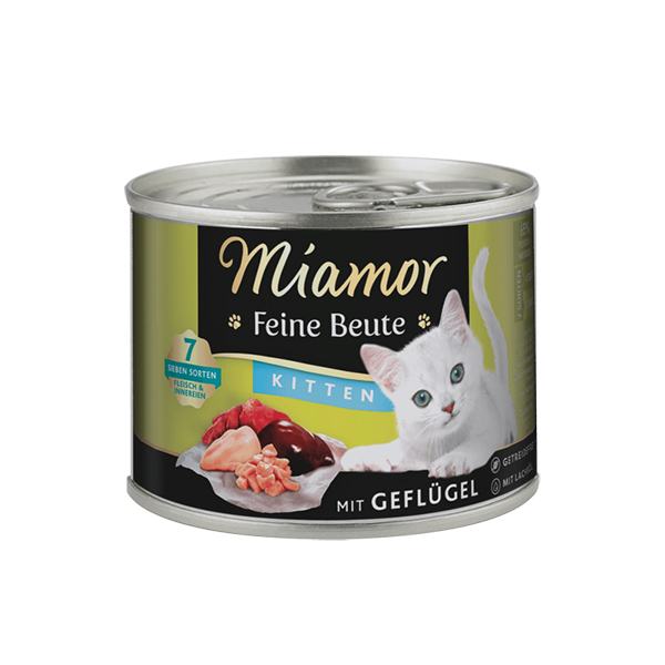 Miamor Feine Beute mit Geflügel МІАМОР ФАЙНЕ БАЙТЕ ПТИЦЯ беззерновий повнораціонний вологий корм для кошенят