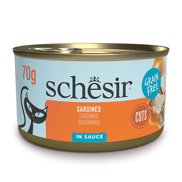 Schesir Grill Sardines ШЕЗІР САРДИНА в соусі натуральні консерви беззерновий корм для котів, банка 70г